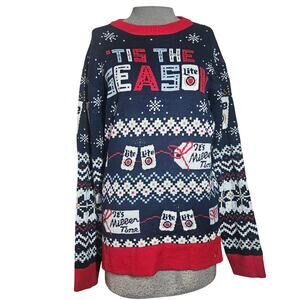 Miller Lite Tis the Season Its Miller Time Ugly Christmas Sweater Size Medium
